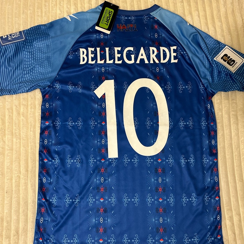 Blue Haitian Soccer Jersey with Number 10